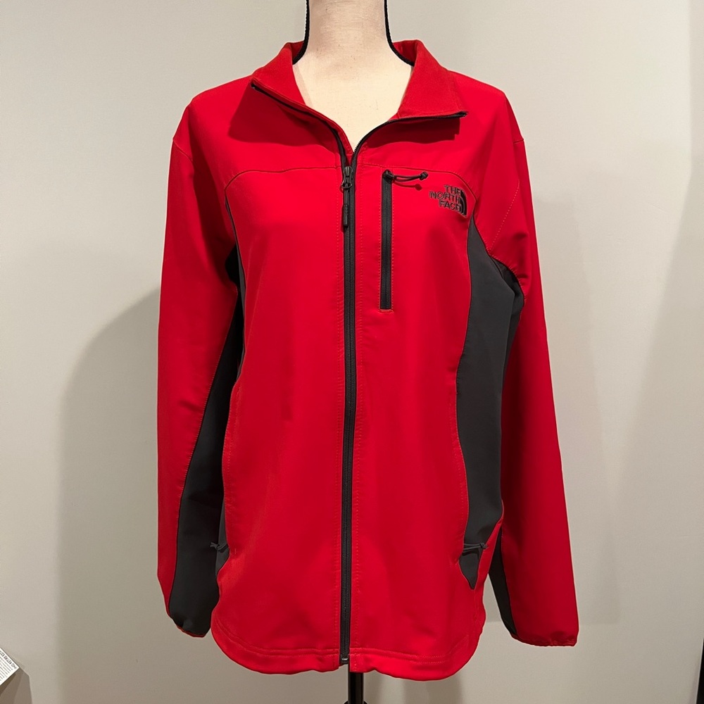 North Face Men Soft shell Lightweight Jacked- Red/grey